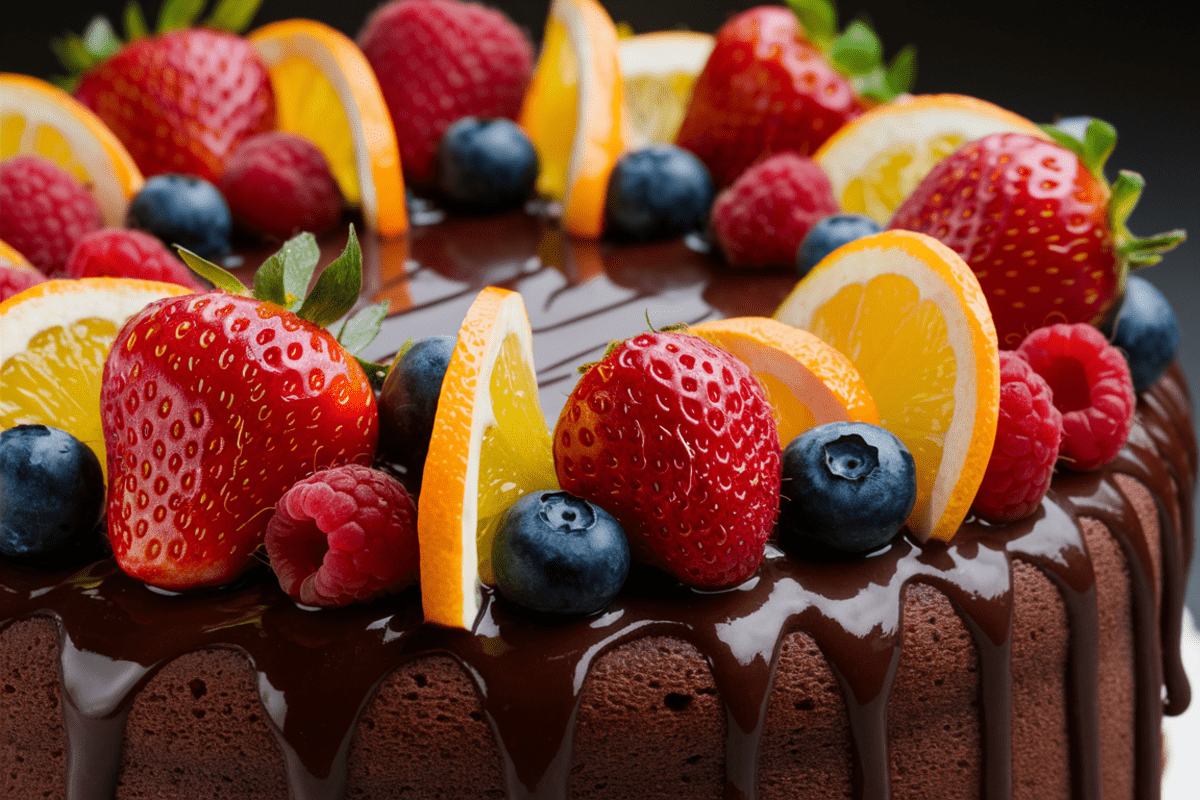 What fruit goes well with chocolate cake